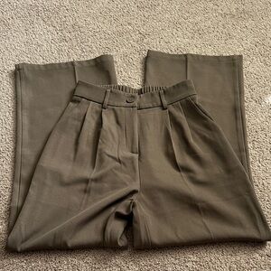 Stylish Olive Green Pleated Trousers